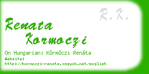 renata kormoczi business card