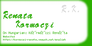 renata kormoczi business card